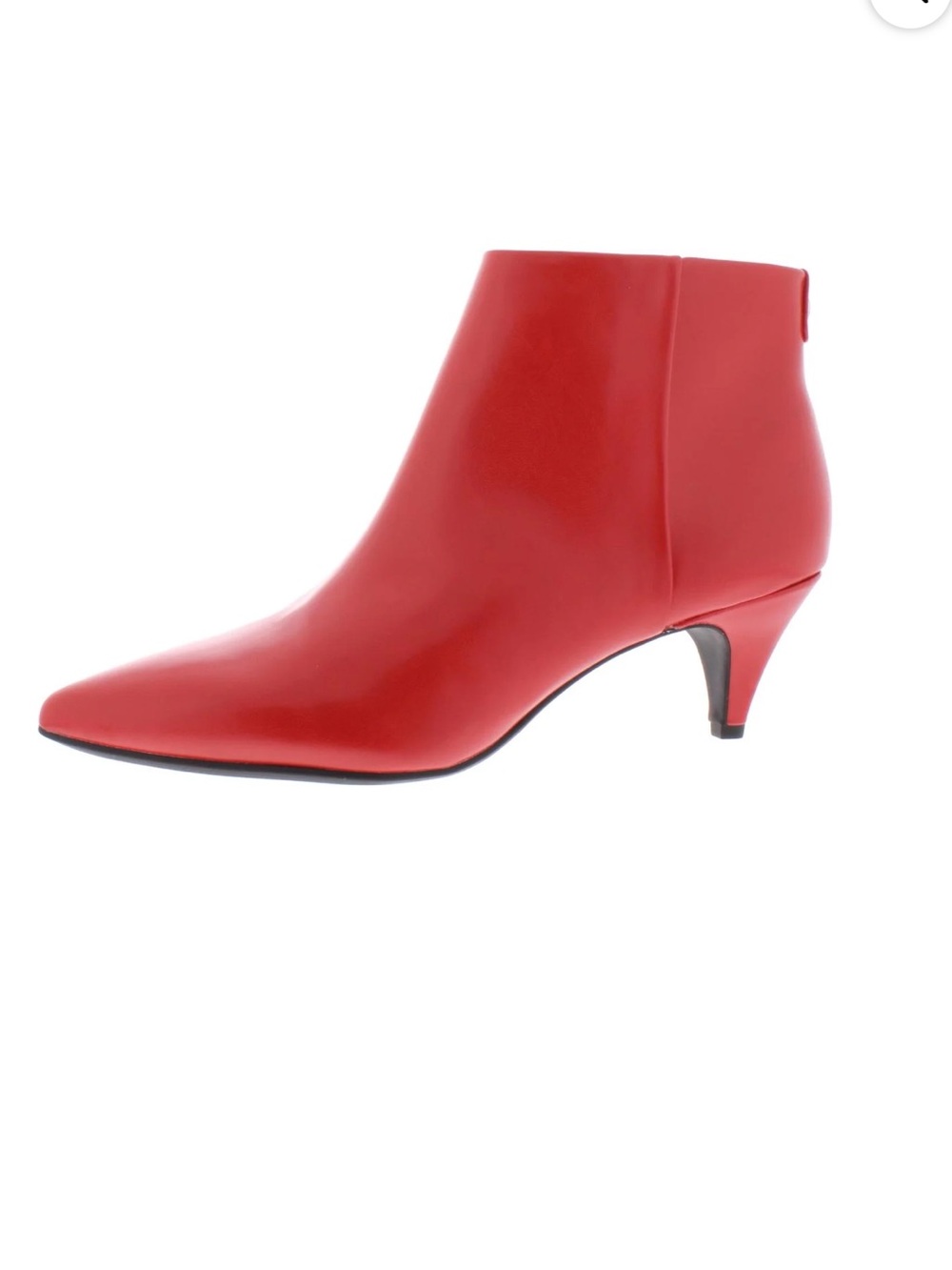 Sam Edelman Red Pointed-Toe Ankle Bootie with Kitten Heel